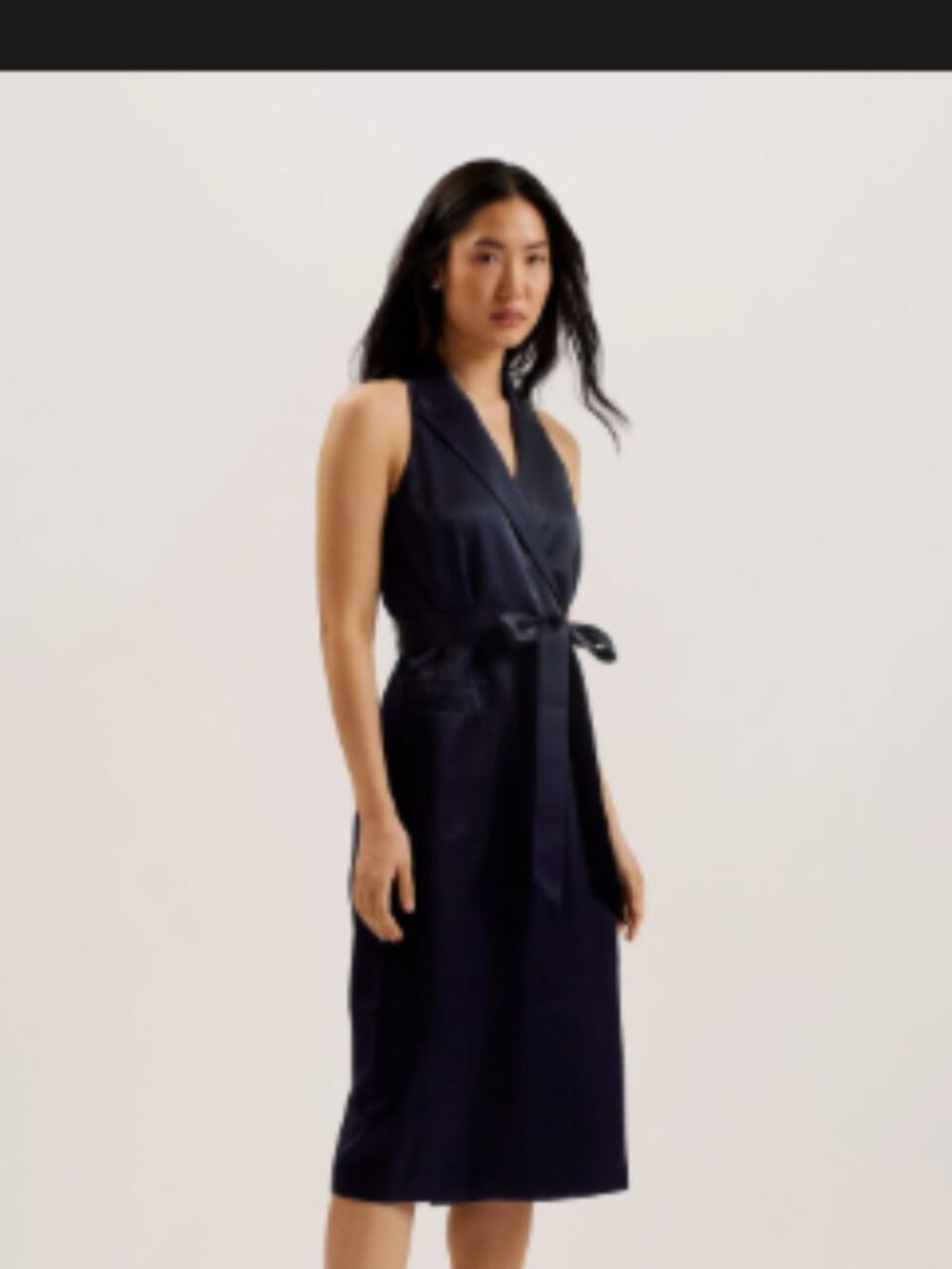 Ted Baker Navy Satin Dress - Picture 2 of 2